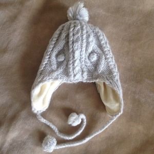Knit Pom Hat Beanie with Strings