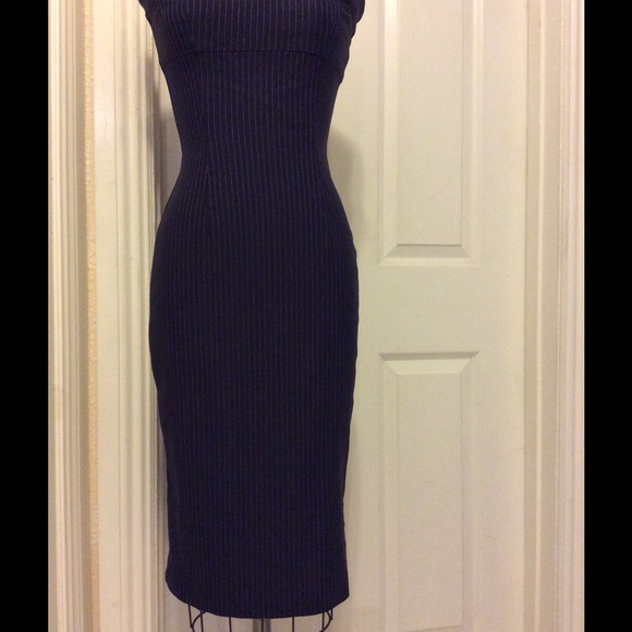 Pinstriped form fitting dress