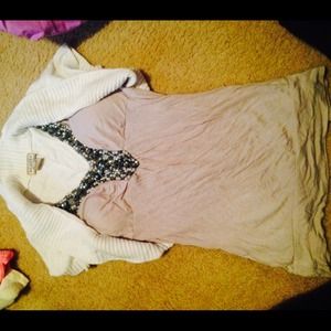 White cardigan with dressy shirt