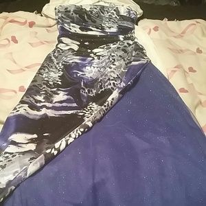 Purple blue prom dress
