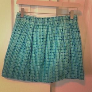 J crew mini skirt in Aqua and teal