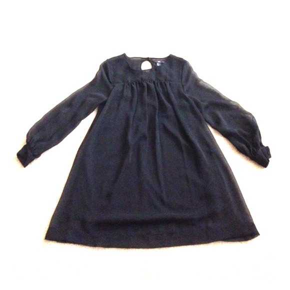 Black chiffon shift dress