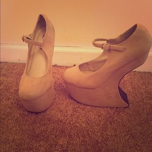Moon suede high heels