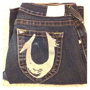 True Religion Silver Foil Joey Jeans