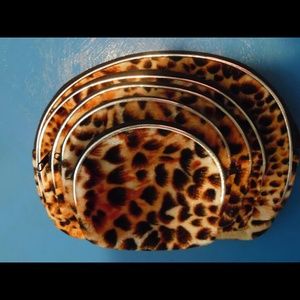 PRICE REDUCED! matching Leopard print makeup bags