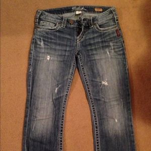 Silver jean capris size 26