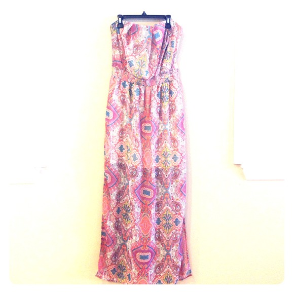 Bohemian chiffon maxi dress