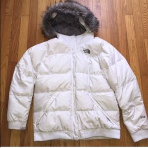 Children's XL white North Face winter coat