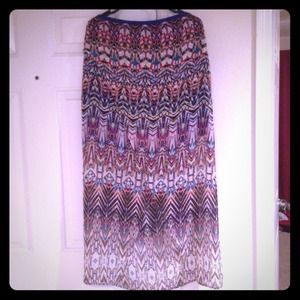 Multi-Colored Floor-Length Skirt