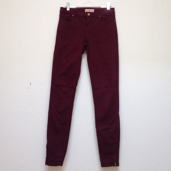 ZARA stretch skinny ankle jeans with zips