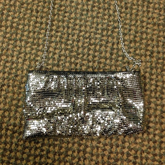 BCBGMaxAzria Handbags - BCBG silver mesh evening bag