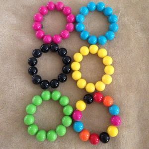 Color Beaded Elastic Bracelet Bundle