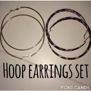 Large Hoop Earrings- Set of 2