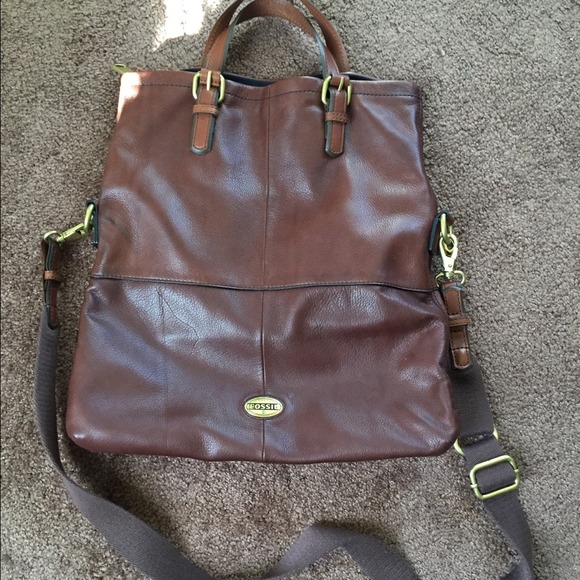 FLASH SALE Never used Fossil leather brown bag