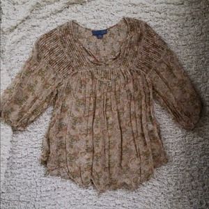 Anthropologie Paisley Peasant Top