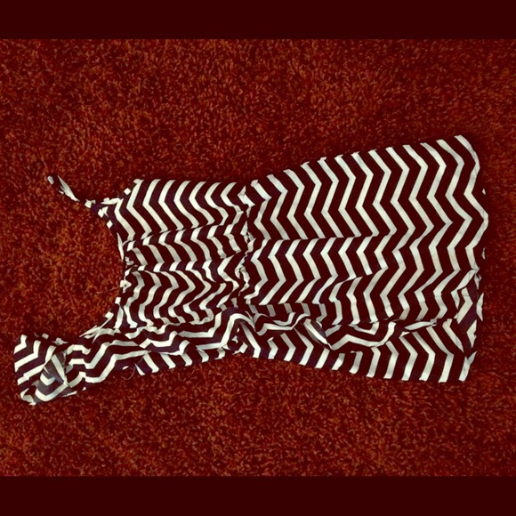 Chevron navy white dress