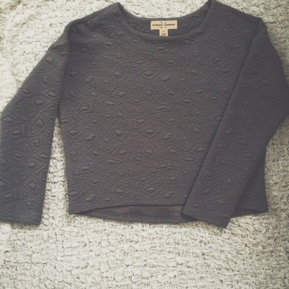 Topshop Gray Geometric Sweater