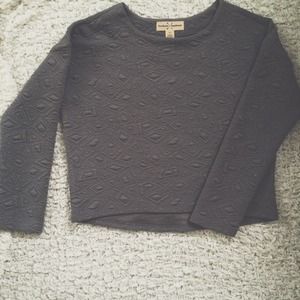 Topshop Gray Geometric Sweater