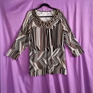 Avenue striped top with bling color
