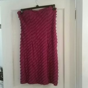 Ruffled layered strapless dress