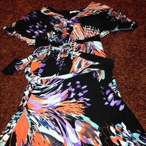 Colorful below knew dress