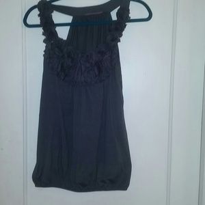 Rosette neckline tank