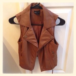 Faux leather vest