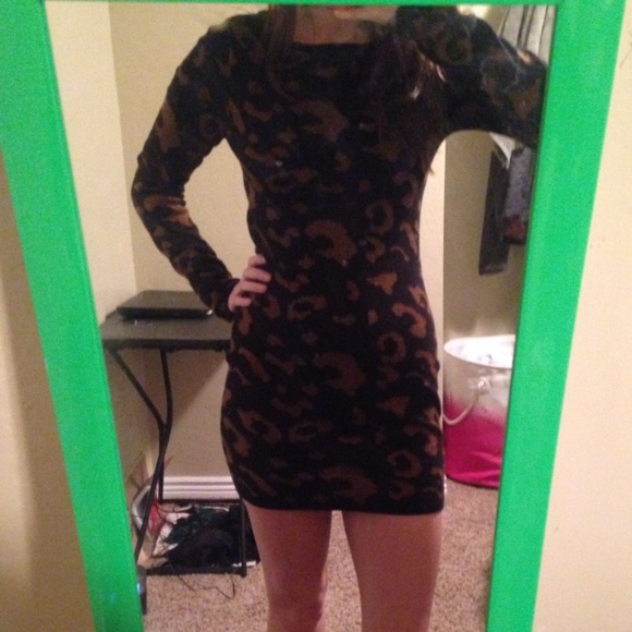 Long cheetah sweater/dress