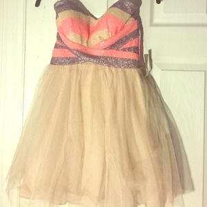 Nude sequin Party dress