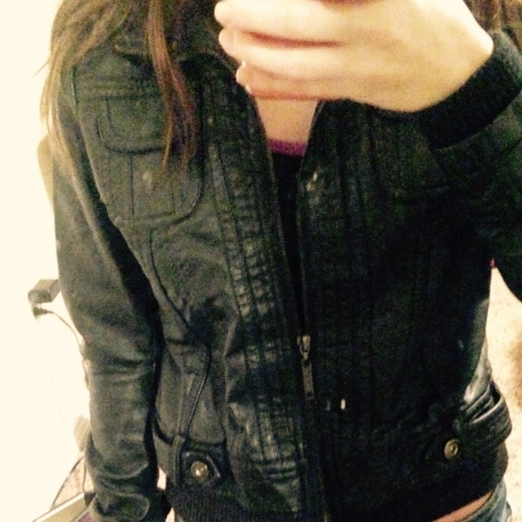 Black leather jacket