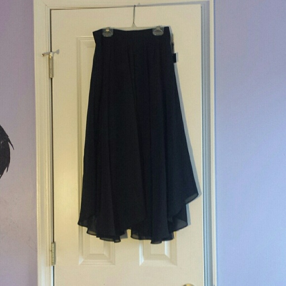Black chiffon maxi skirt
