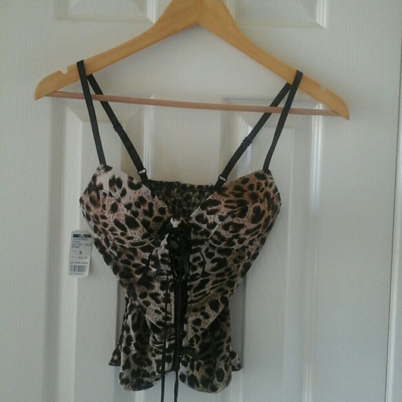 Leopard corset style top