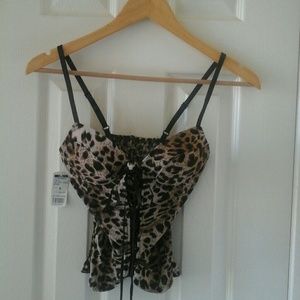 Leopard corset style top
