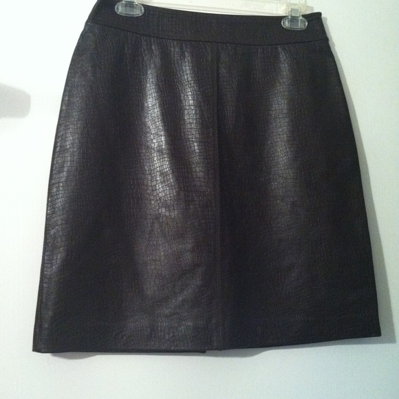Rich Chocolate brown leather skirt