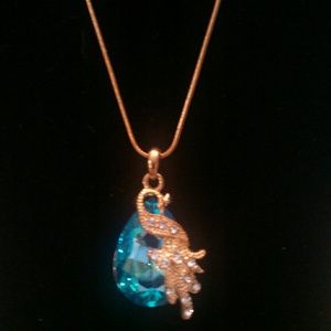 Exquisite crystal with peacock