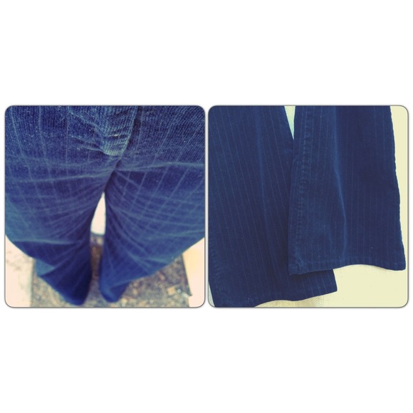 Deep Blue pin-striped, wide-leg cords - Picture 3 of 3