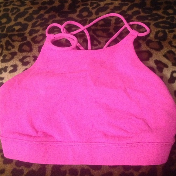 Hot Pink Lululemon bra top yoga athletic