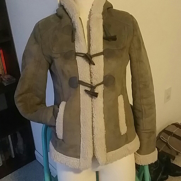 Suede & wool sherpa jacket - Picture 2 of 4