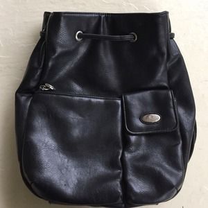 Rosetti black leather purse backpack