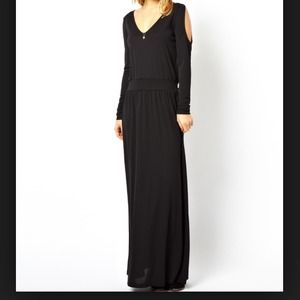 Cold shoulder maxi dress in Gray