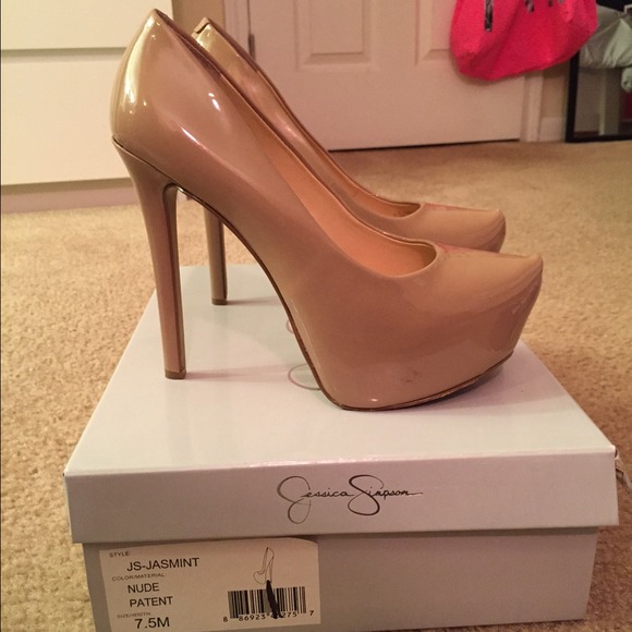 Nude Patent Leather Pumps