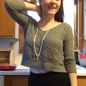 Lit. Grey Crop Sweater