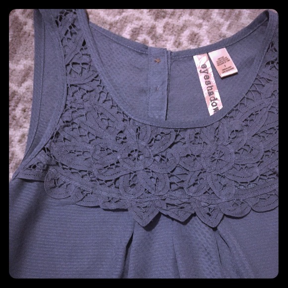 Eyeshadow grey tank with button down back