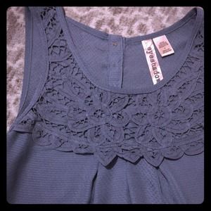 Eyeshadow grey tank with button down back