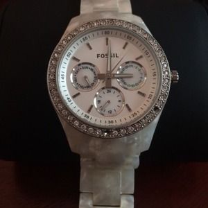 Mother of Pearl Fossil Watch