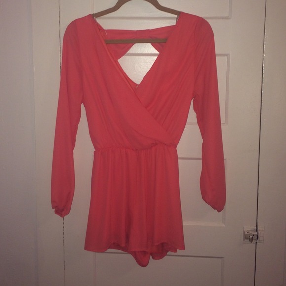 Coral/ pink romper