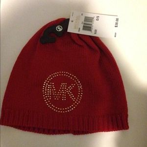Red Michael Kors beanie