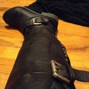 Black riding style boots