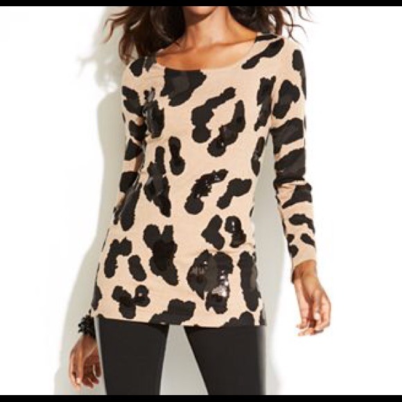 INC leopard tunic sweater