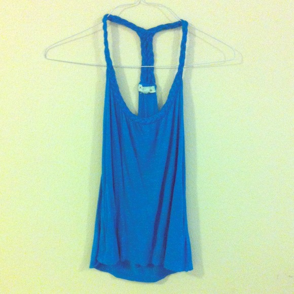 F21 flowy braided turquoise top